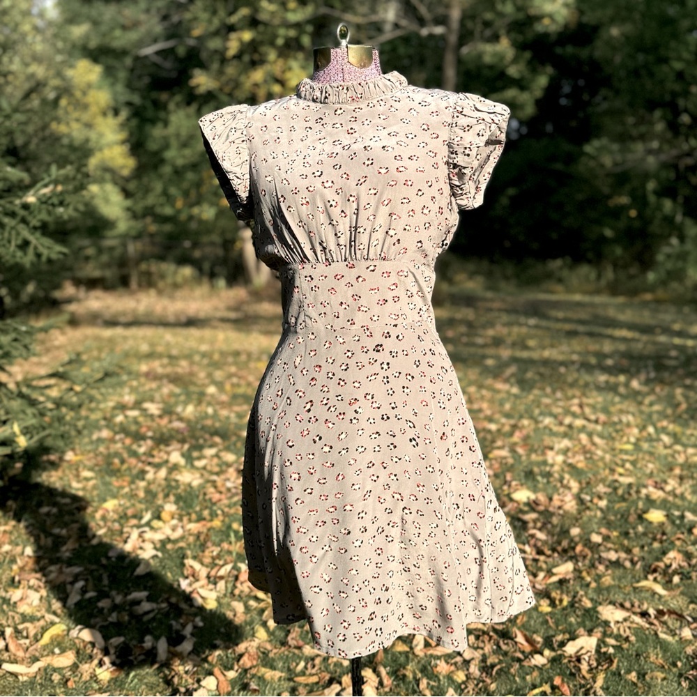 100% Silk Twenty8Twelve Miranda High Neck Boho Dress in Nightwatch Print Sz 6